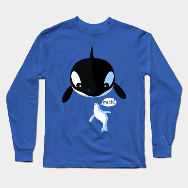 Killer whale and seal Long Sleeve T-Shirt by albertocubatas